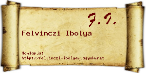 Felvinczi Ibolya névjegykártya